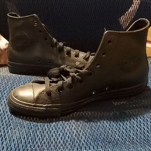 Converse Black Leather High-Top Sneakers 9